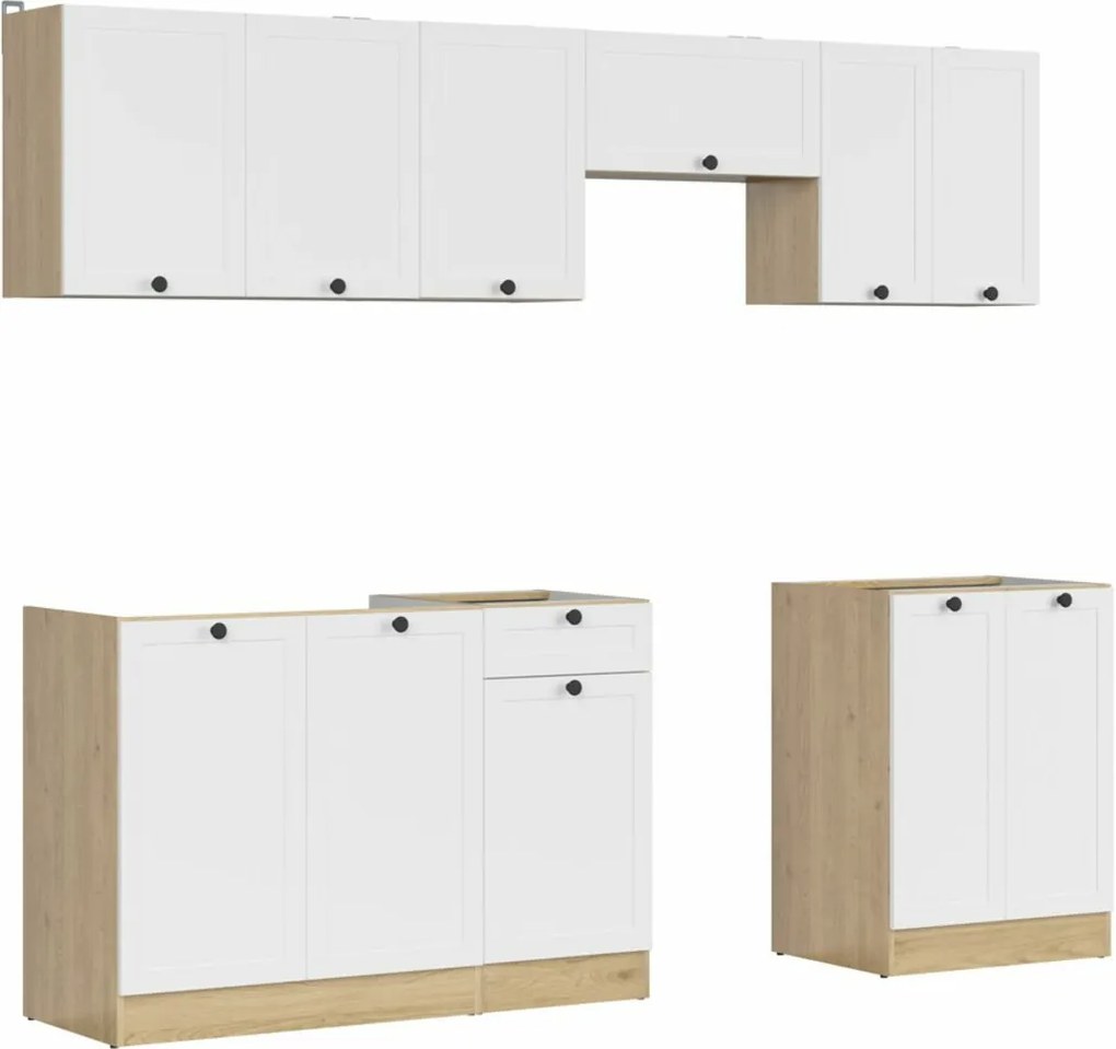 Conjunto de cozinha modular Classic White Oak 118