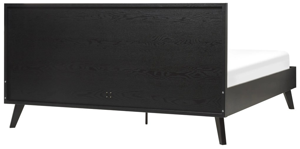 Cama de casal em rattan preto 180 x 200 cm MONPAZIER Beliani