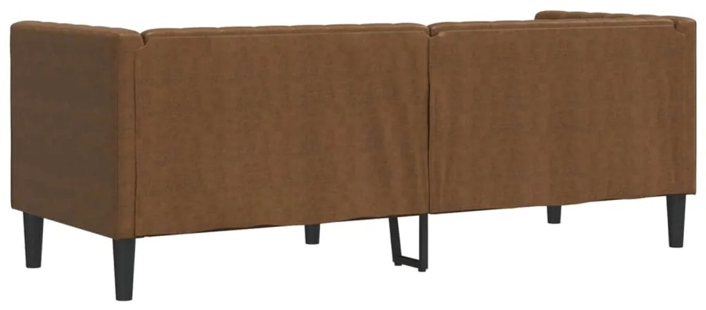 Sofá chesterfield 3 lugares camurça artificial castanho