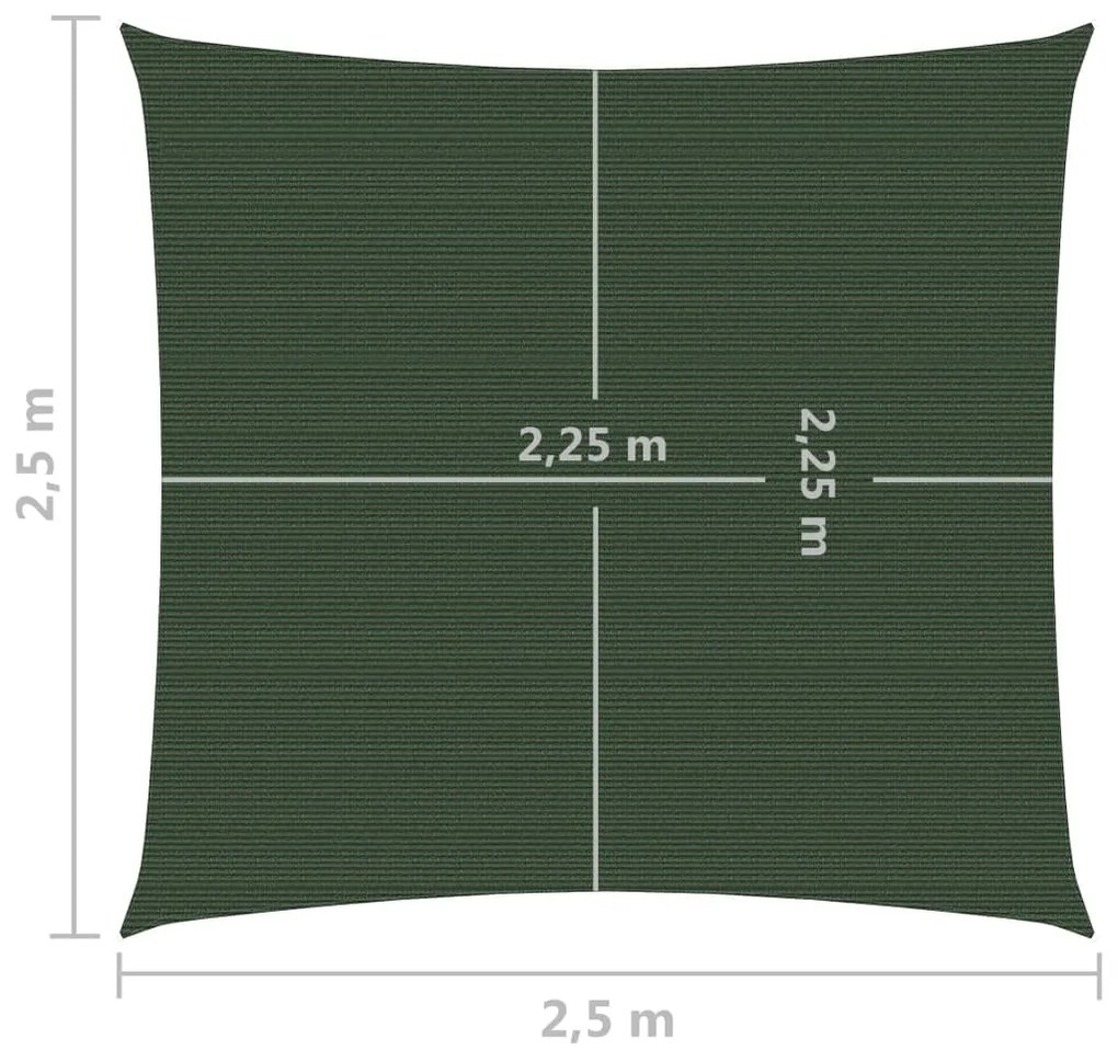 Para-sol estilo vela 160 g/m² 2,5x2,5 m PEAD verde-escuro