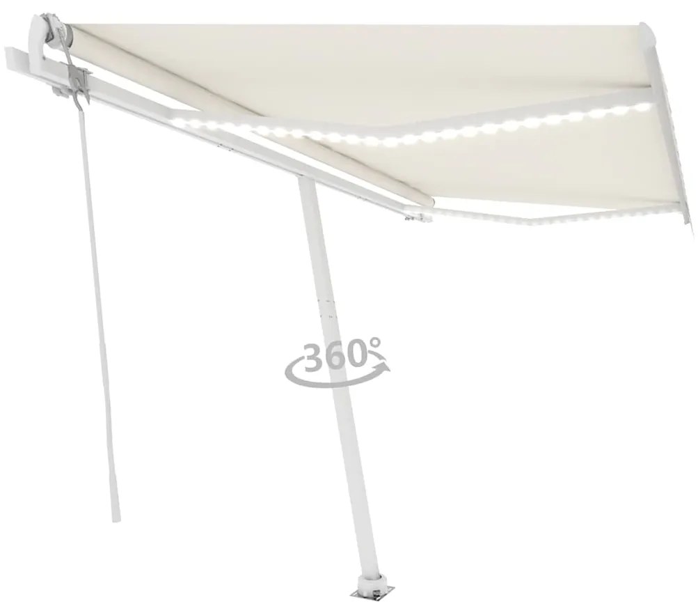 Toldo automático com LED e sensor de vento 400x300 cm cor creme