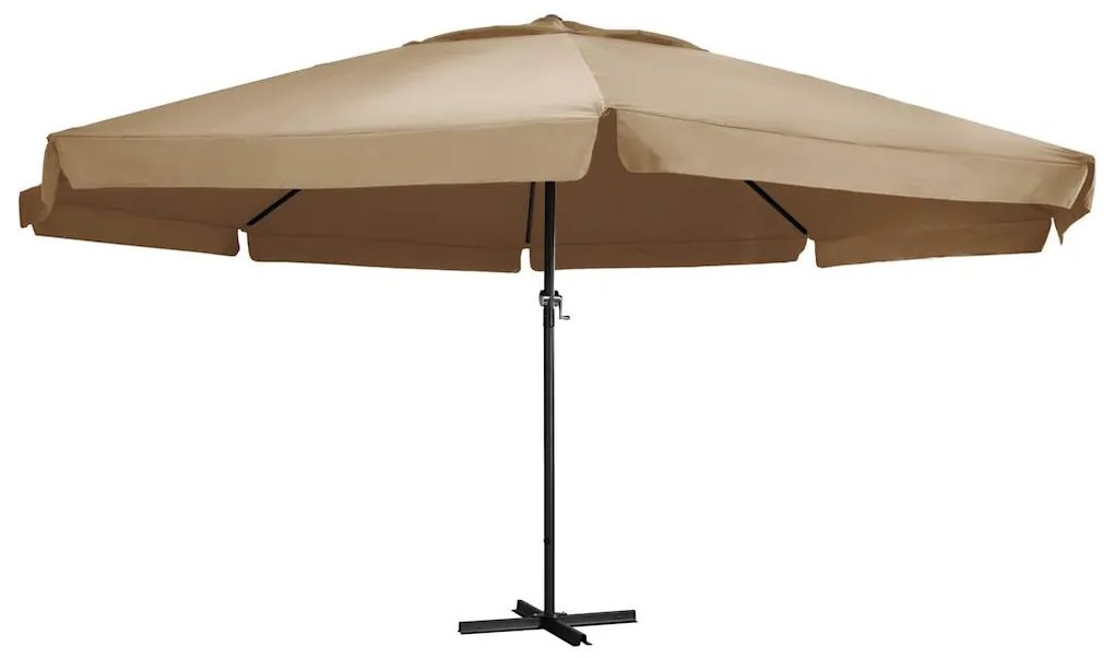 vidaXL Guarda-sol jardim c/ poste alumínio 600 cm cinza-acastanhado
