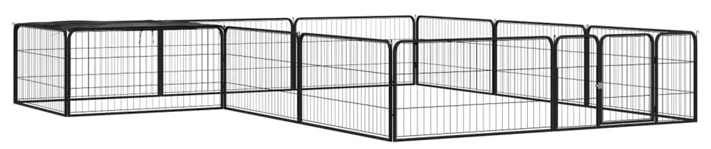 Parque p/ cães c/ 12 painéis 100x50 cm aço revestido a pó preto