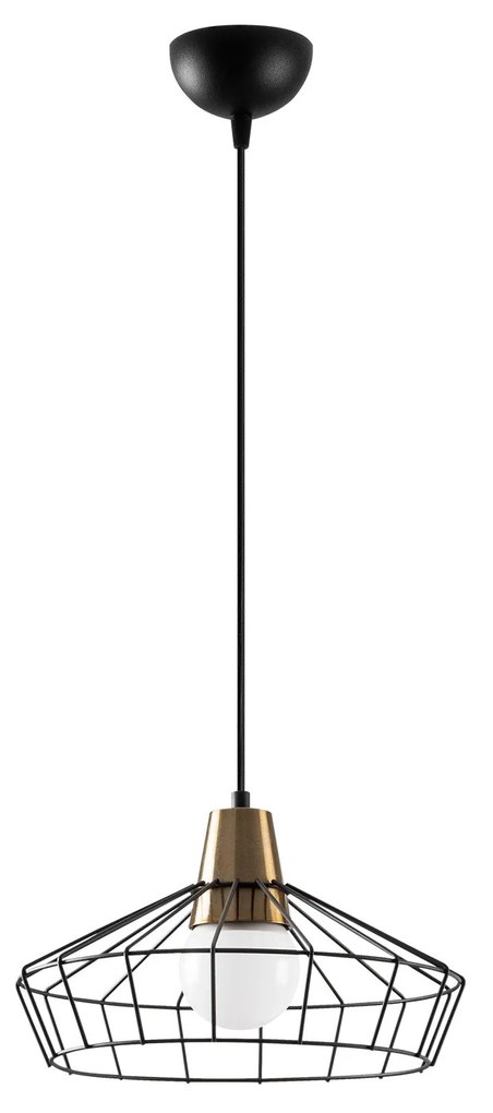 Candeeiro Suspenso Wire – Preto – 35 x 35 cm