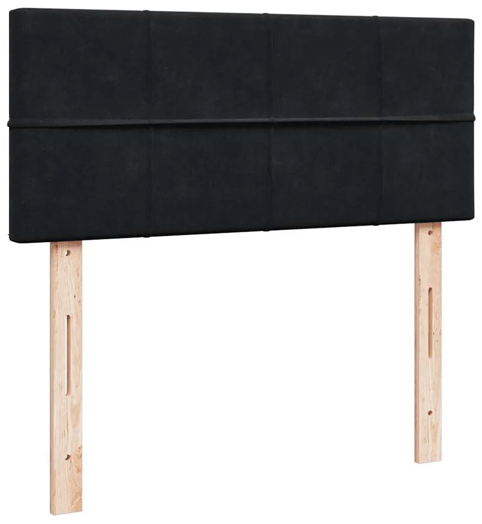 Estrutura de cama otomana com colchão 120x200 cm veludo preto