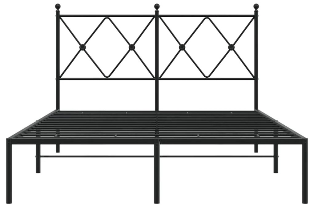 Estrutura de cama com cabeceira 120x190 cm metal preto