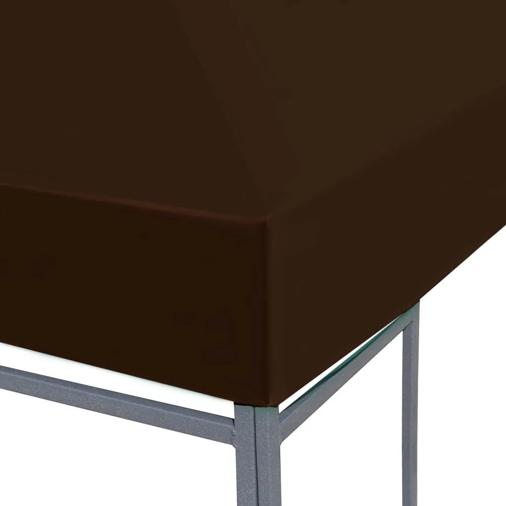Cobertura de gazebo 310 g/m² 3x4 m castanho