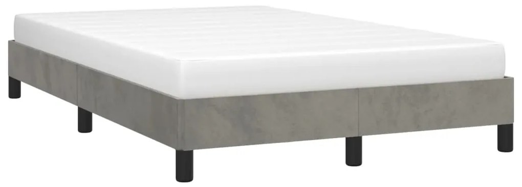 Estrutura de cama sem colchão cinza claro Veludo