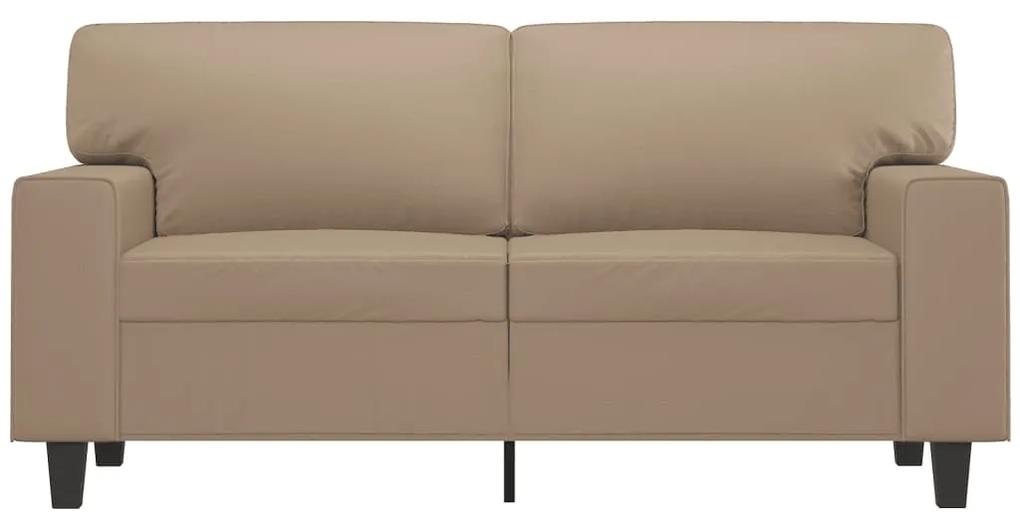 Sofá de 2 lugares 120 cm couro artificial cor cappuccino