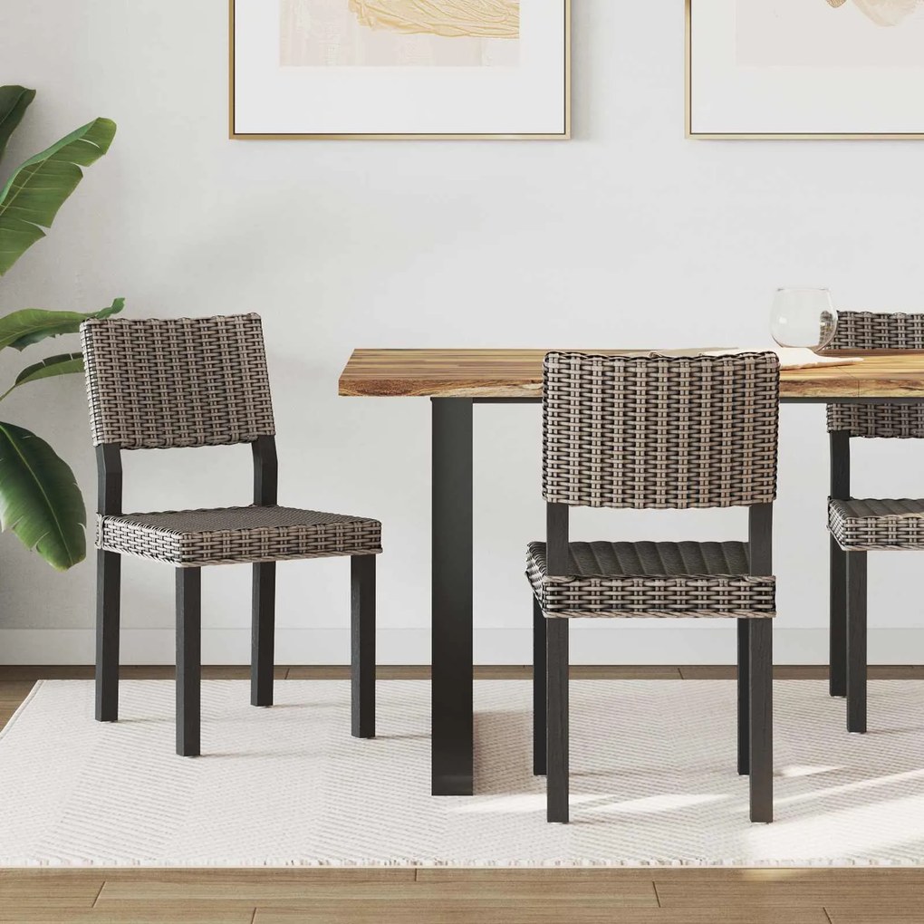 vidaXL Cadeira de jantar 2 pcs Preto lavado 46 x 55 x 84 cm