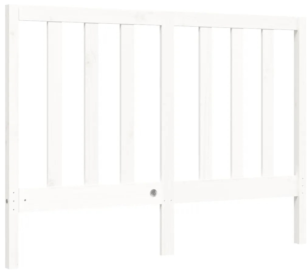 Estrutura de cama com cabeceira 140x200cm madeira maciça branco