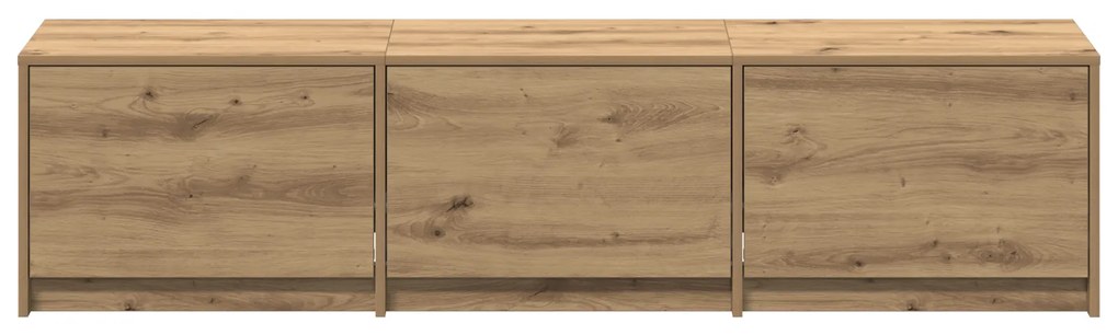 Gabinete de TV com LED Carvalho Artesanal 165x34x40 cm Madeira de Enge