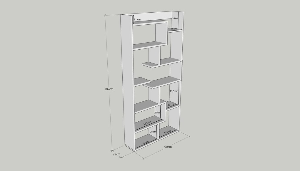 Estante Kuttap – Branco – 90x182x22 cm