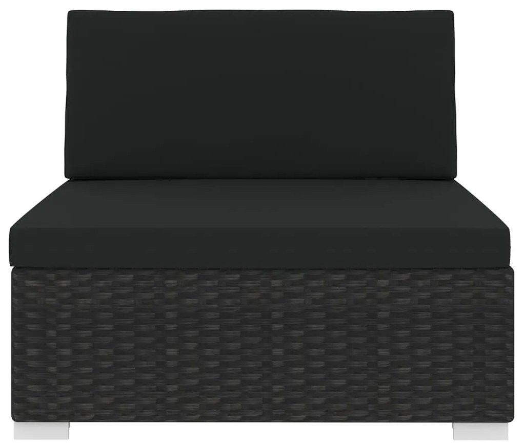 Assento de centro seccional c/ almofadões 1 pc vime PE preto