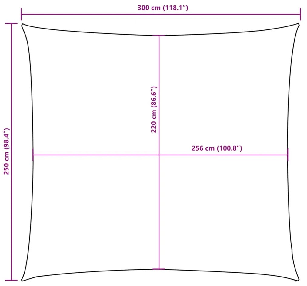 Para-sol estilo vela tecido oxford retangular 2,5x3 m castanho