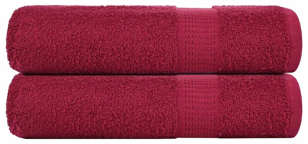 vidaXL Toalhas de mãos FROGN 2 pcs 50x100 cm 360 g/m² bordô