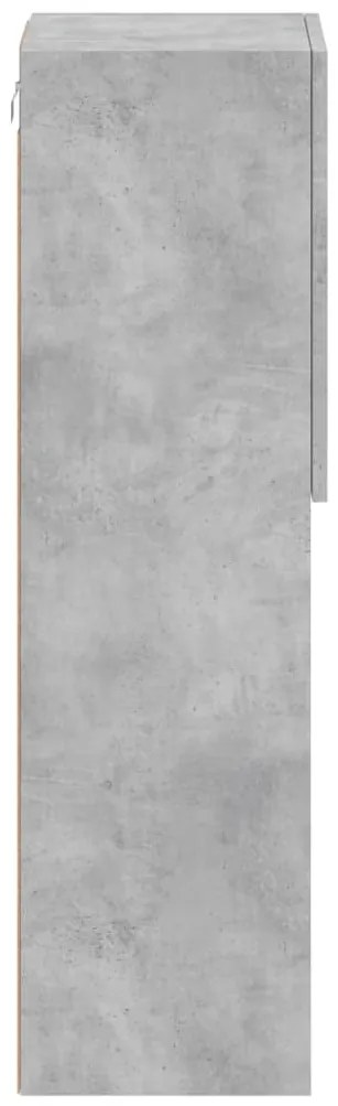 Móveis de TV com luzes LED 2 pcs 30,5x30x102cm cinzento cimento