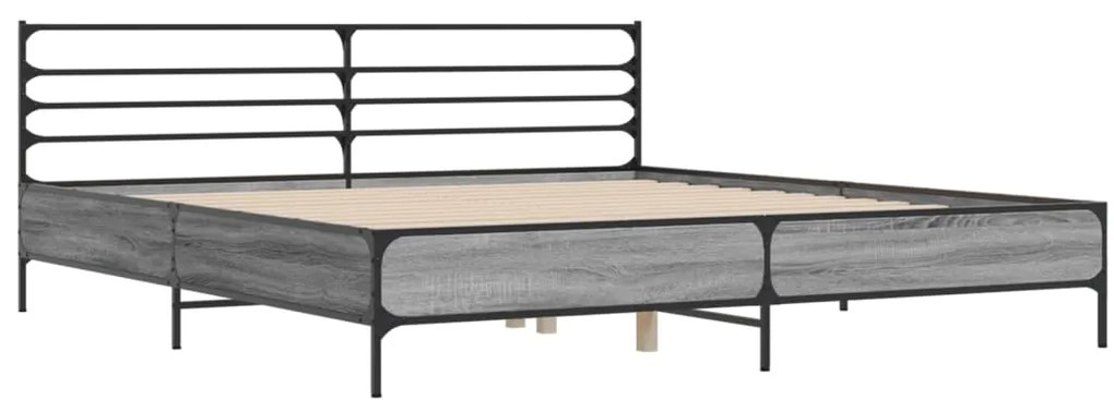 Estrutura de cama 200x200 cm derivados madeira/metal