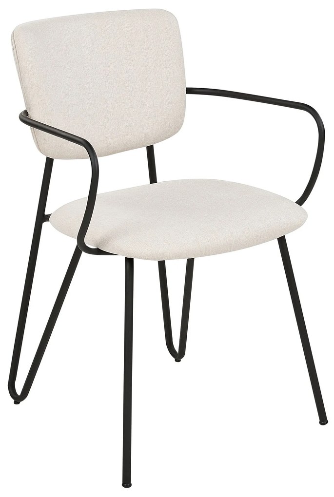 Conjunto de 2 cadeiras de jantar em tecido creme ELKO Beliani