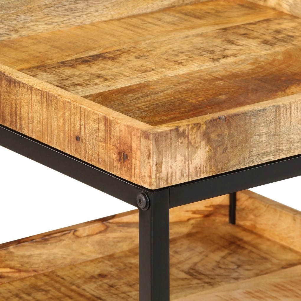 Mesa de Apoio 45x45x45 cm Madeira Sólida de Mangueira Rugosa
