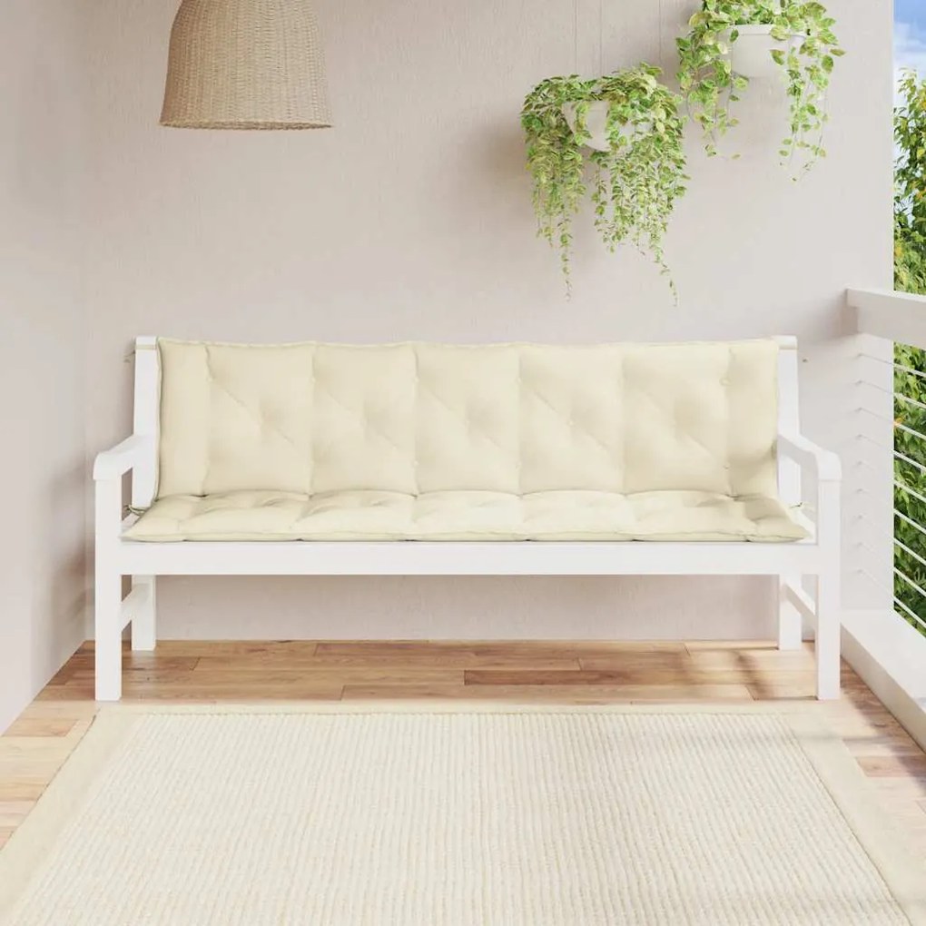 Almofadão para banco de jardim tecido oxford branco nata