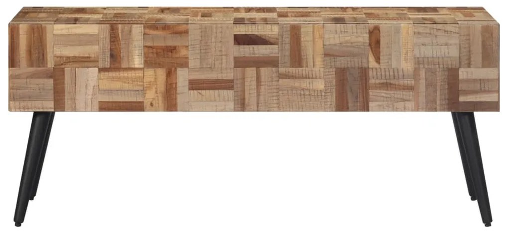 Banco 110x35x45 cm madeira de teca recuperada maciça