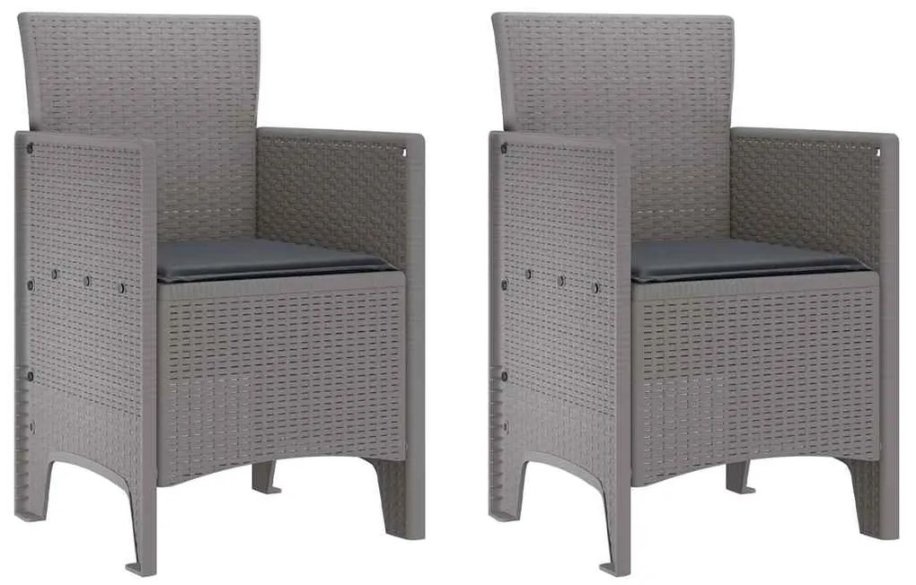 Cadeiras de Jardim com Almofadas 2 pcs Cinzento-claro