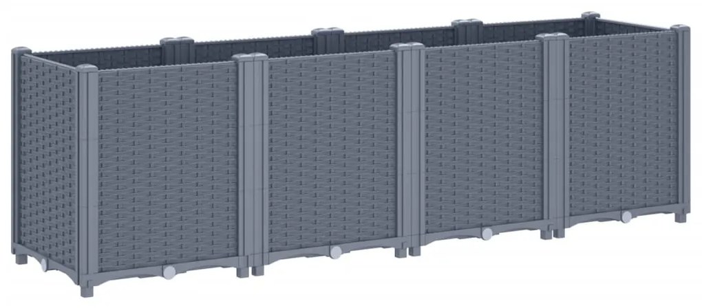 Vaso/floreira 160x40x53 cm PP cinzento azul