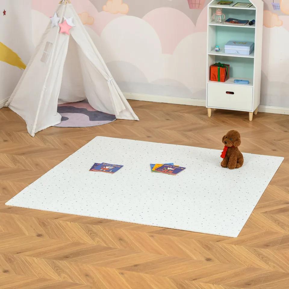 HOMCOM Tapete Puzzle para Bebés 36 Peças 31,5x31,5cm Quebra Cabeça Infantil Modelo Estrelas de Espuma EVA Área de Cobertura 3,24m² Branco