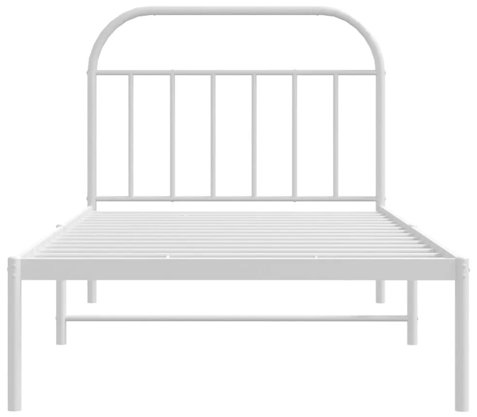 Estrutura de cama em metal com cabeceira 107x203 cm branco