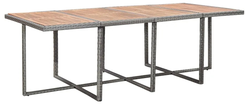 13 pcs conjunto jantar exterior c/ almofadões vime PE antracite