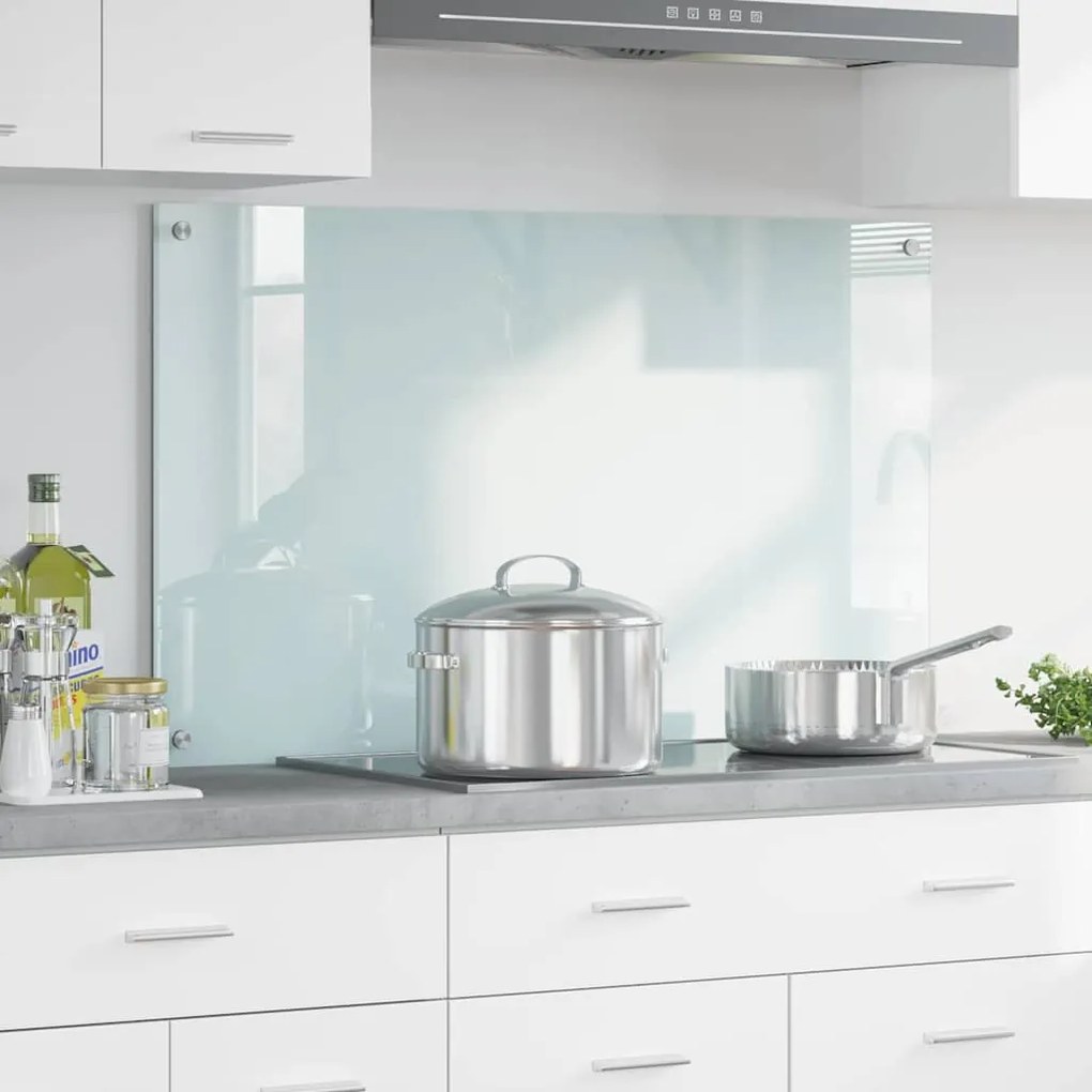 vidaXL Proteção de Cozinha Branco 100 x 60 cm vidro temperado