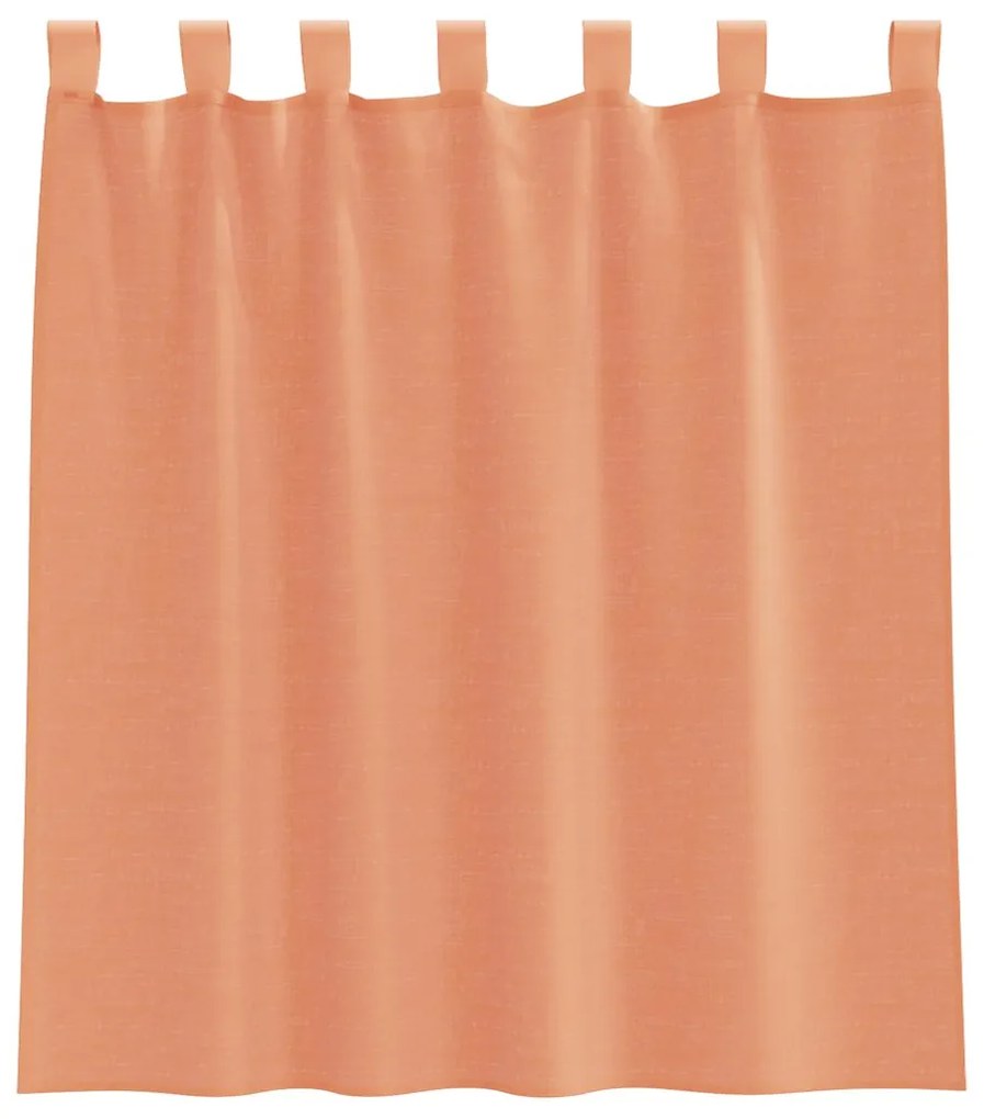 Cortinas de voile com laços 2 pcs terracota 140x140 cm