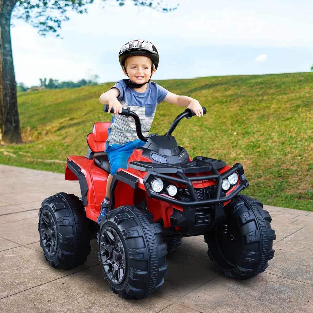 ® Motoquatro Elétrica Infantil de Bateria 12V com MP3 Rádio Luzes Sons 103x68x73 cm Carga 30 kg