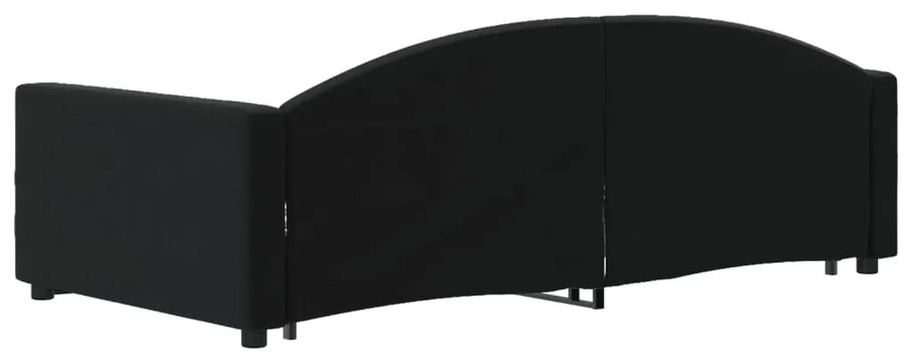 Sofá-cama com gavetão e gavetas 100x200 cm veludo preto