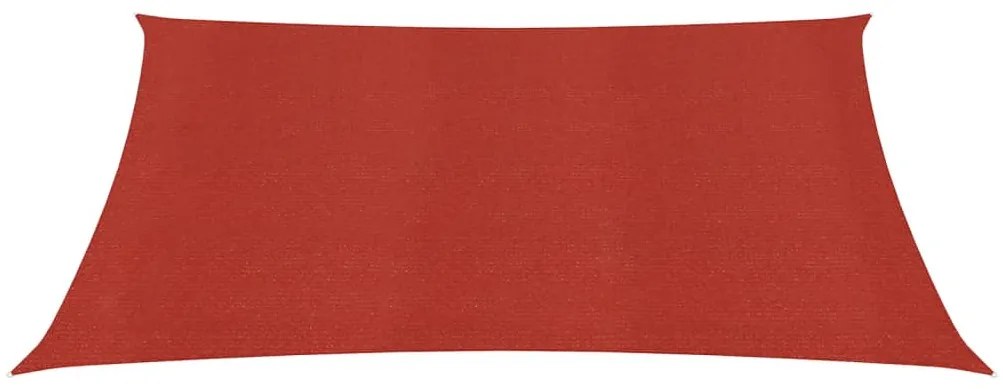 Para-sol estilo vela 160 g/m² 2,5x3 m PEAD vermelho