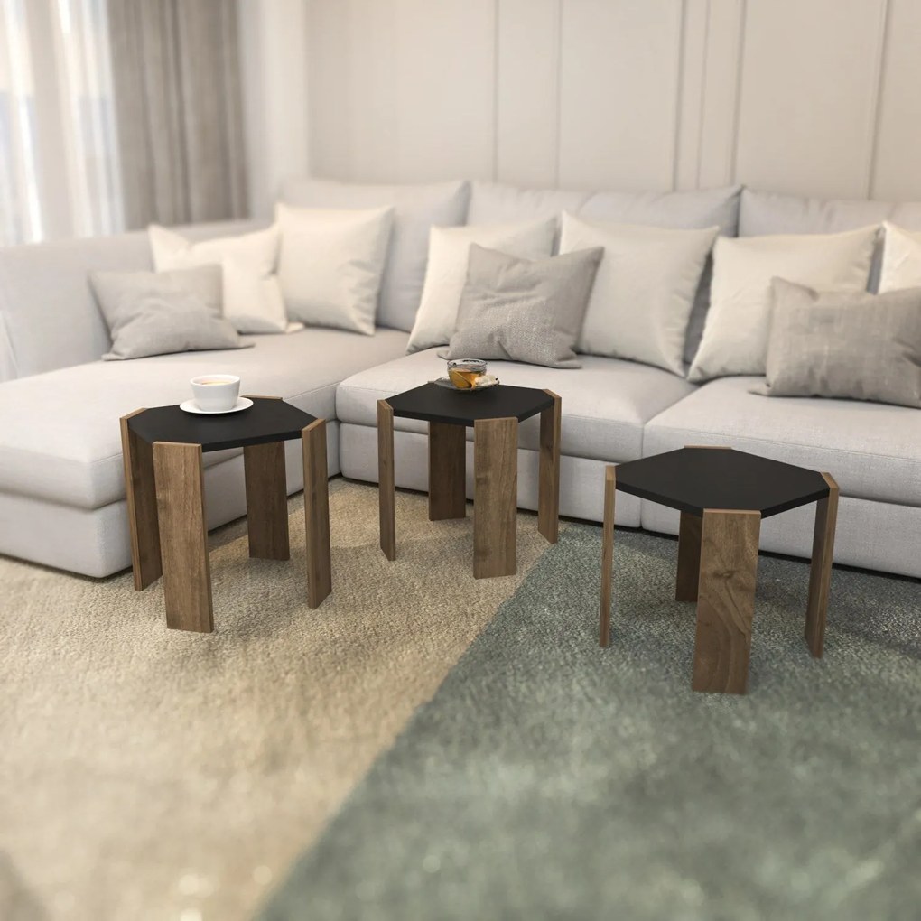 Mesa de Centro Lori – Antracite Nogueira – 44,5 x 41 x 44,5 cm