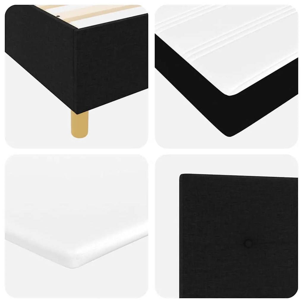 Cama Box Spring com Colchão vidaXL Preto 100x200 cm Tecido