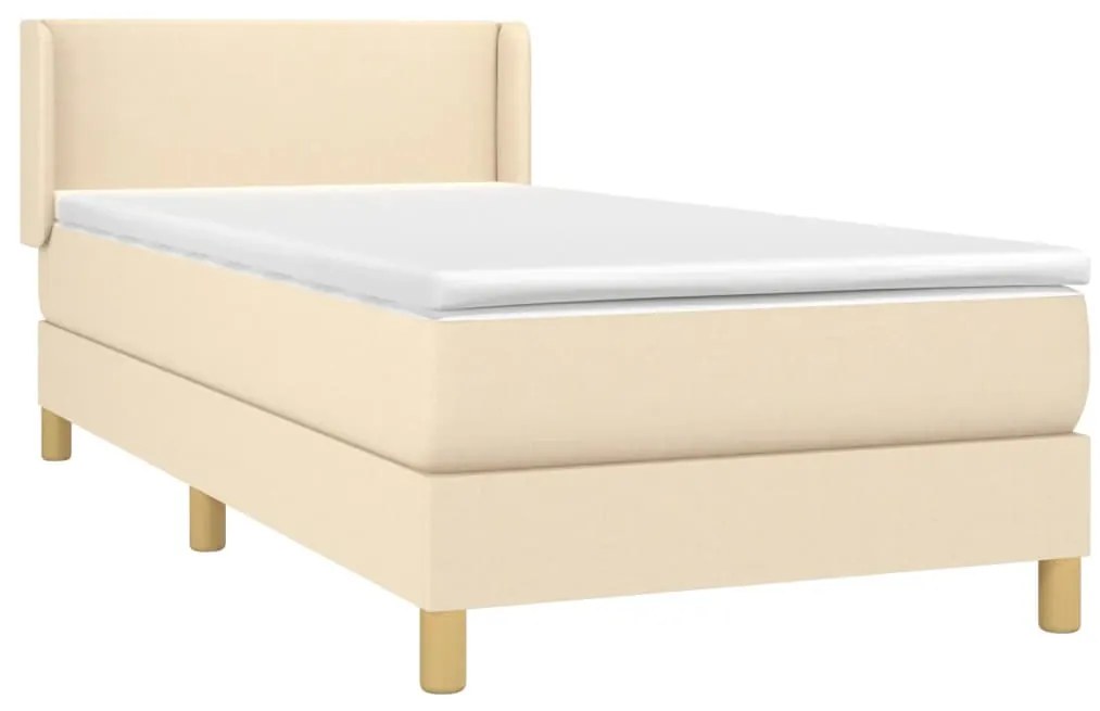 Cama com molas/colchão 80x200 cm tecido cor crème