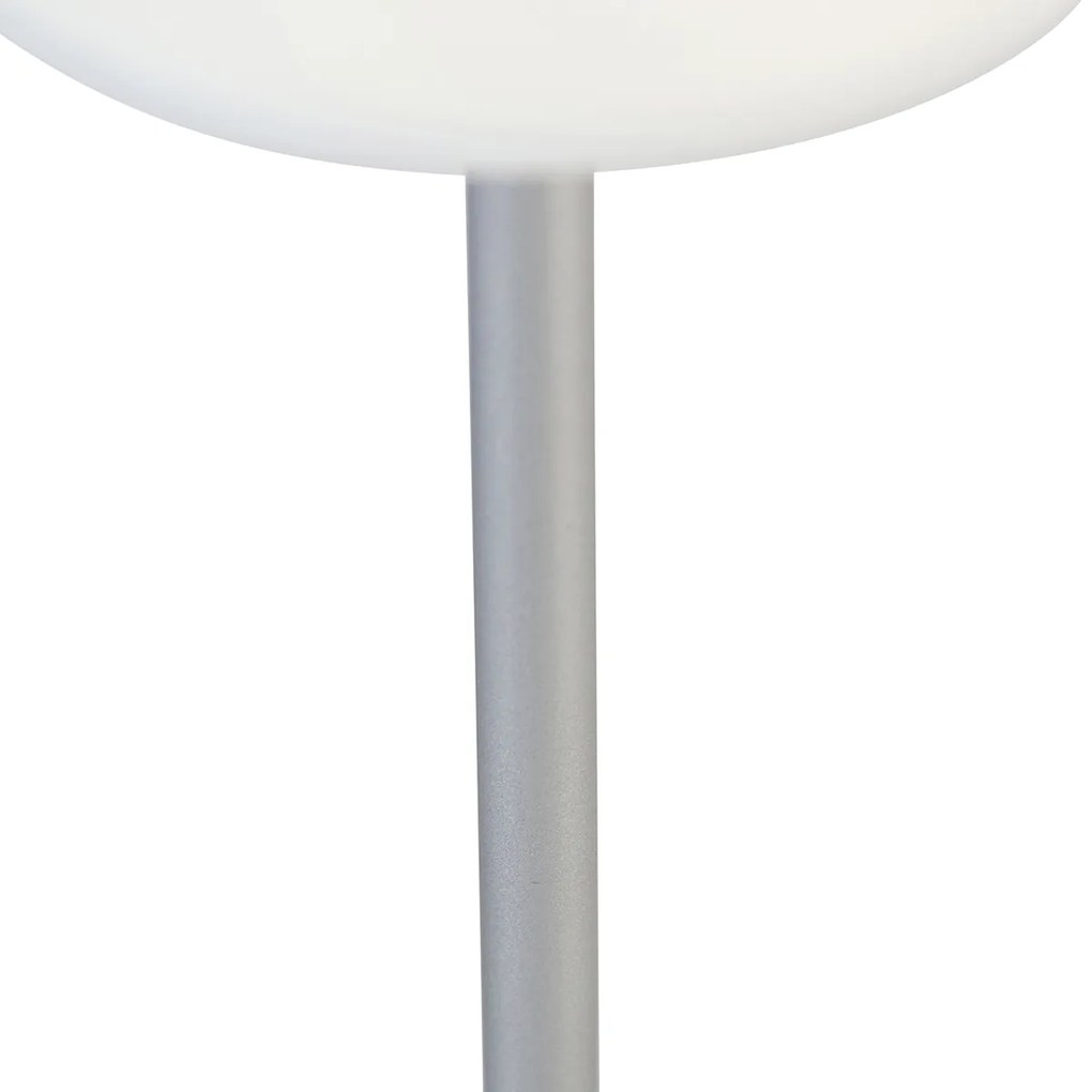 Candeeiro de mesa cinzento com LED recarregável com dimmer tátil - Renata Design
