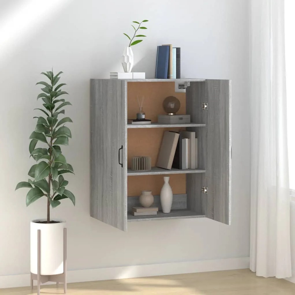vidaXL Armário suspenso 69,5x34x90cm derivados de madeira sonoma cinza