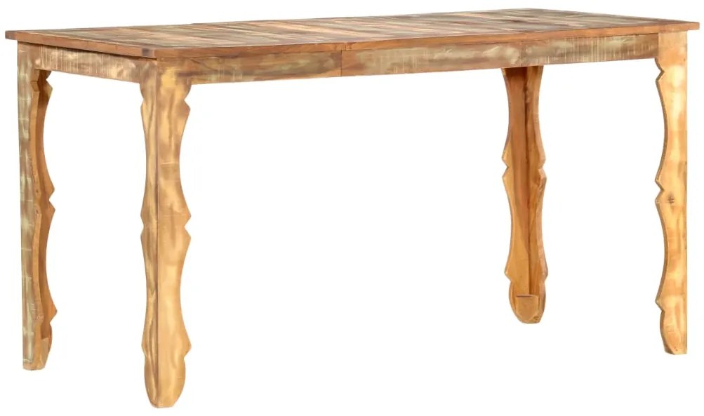 Mesa de jantar 140x70x76 cm madeira recuperada maciça