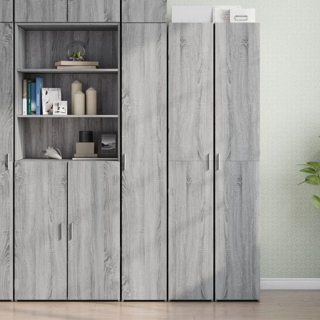 vidaXL Armário alto 30x42,5x185 cm derivados de madeira cinza sonoma