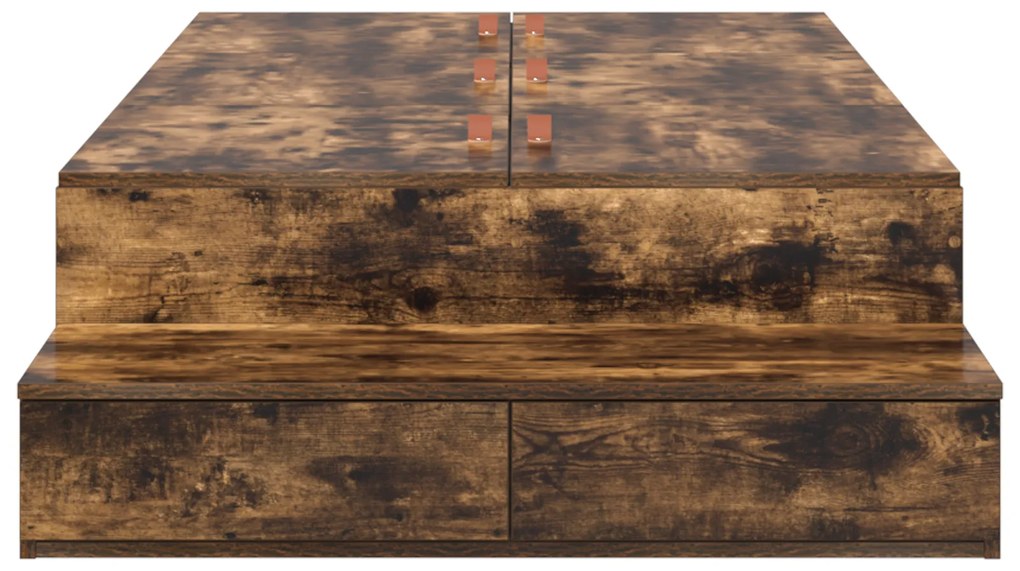 Estrado de Cama com Arrumação Carvalho Defumado 80x200 cm