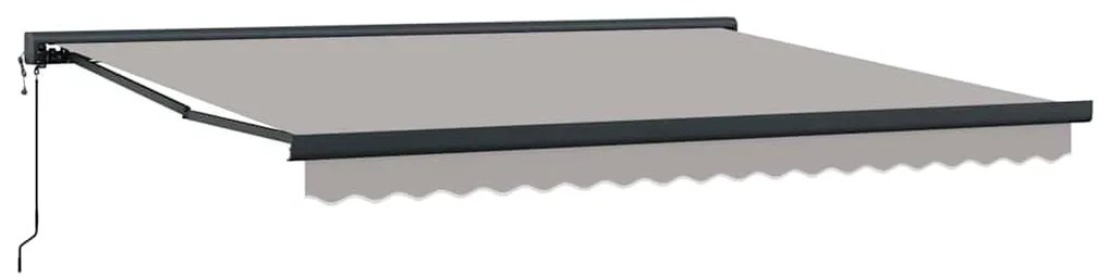 Toldo Retrátil Automático Cinzento-Claro 400x300 cm