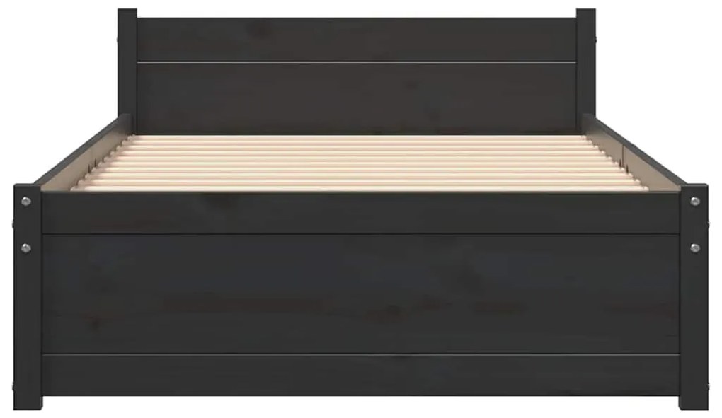 Estrutura de cama 90x200 cm madeira maciça preto