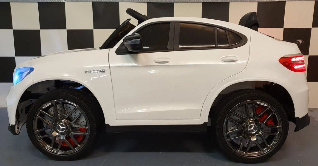 Carro eléctrico Infantil crianças 2 a 6 anos 12V 4x4 Mercedes AMG GLC 12 V Pneus Borracha branco