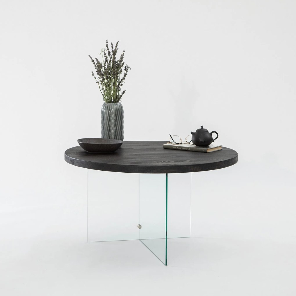 Mesa de Centro Serenity – Antracite e Transparente – 70 cm x 40 cm