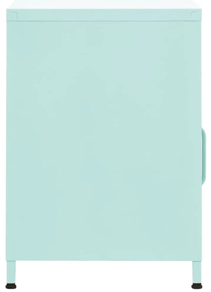 Mesas de cabeceira 2 pcs 35x35x51 cm aço cor menta