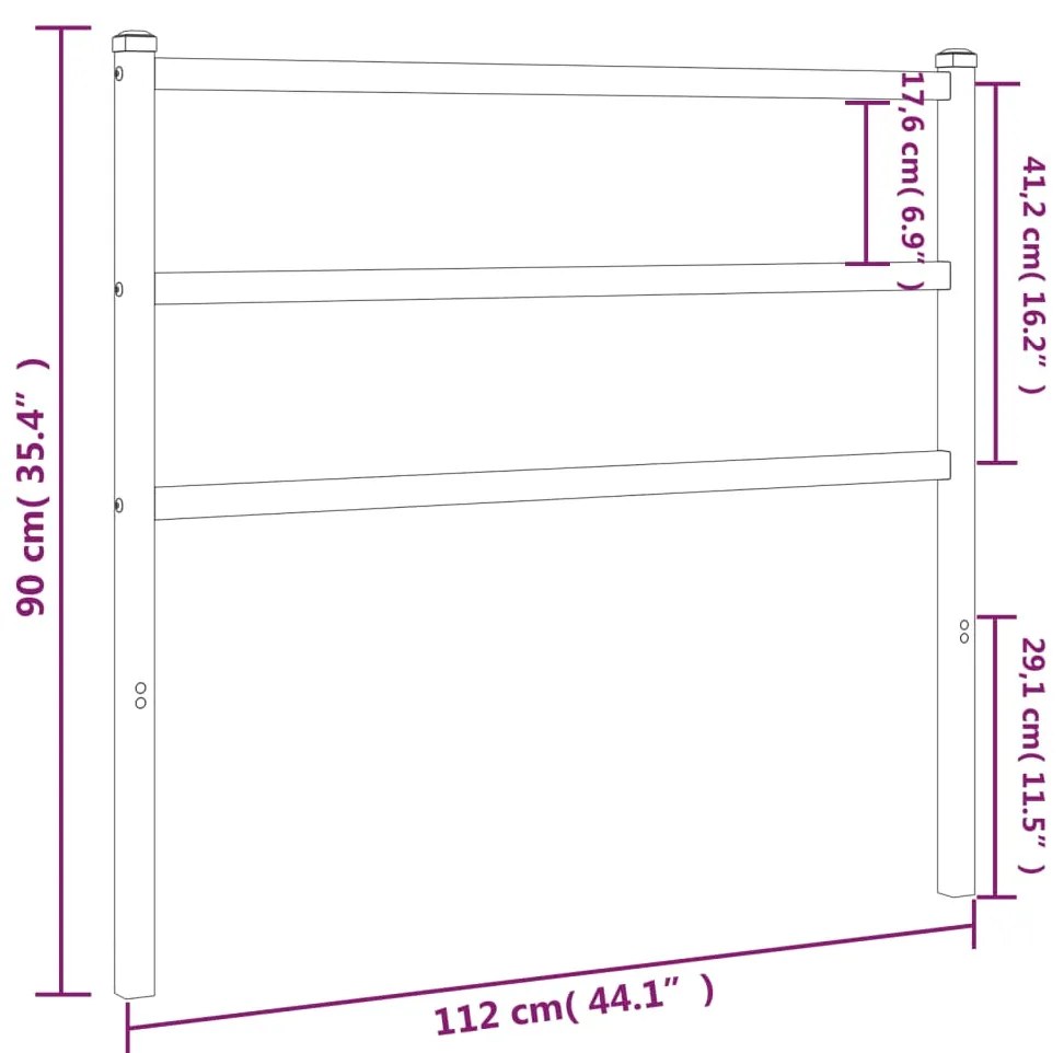Cabeceira de cama 107 cm metal branco